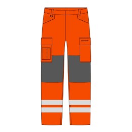 Design orange contrast gray multi-pocket pants Customized gray reflective belt multi-pocket pants 65% polyester 35% cotton silk screen logo SANDVIK H296 Design orange contrast gray multi-pocket pants Customized gray reflective belt multi-pocket pants 65% polyester 35% cotton silk screen logo SANDVIK H296